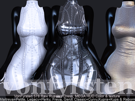 Second Life Marketplace - VonFyrsten 578 Raw Russian dress MAITREYA
